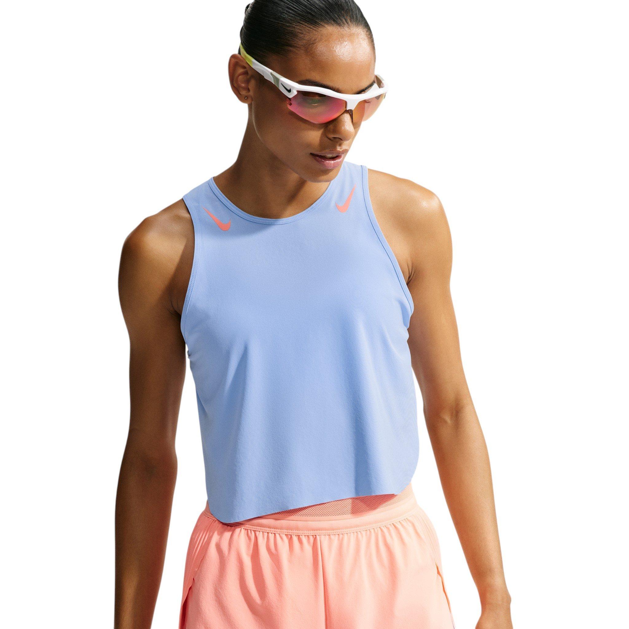 Nike Women's AeroSwift Dri-FIT ADV Crop Tank Top - Blue - BLUE